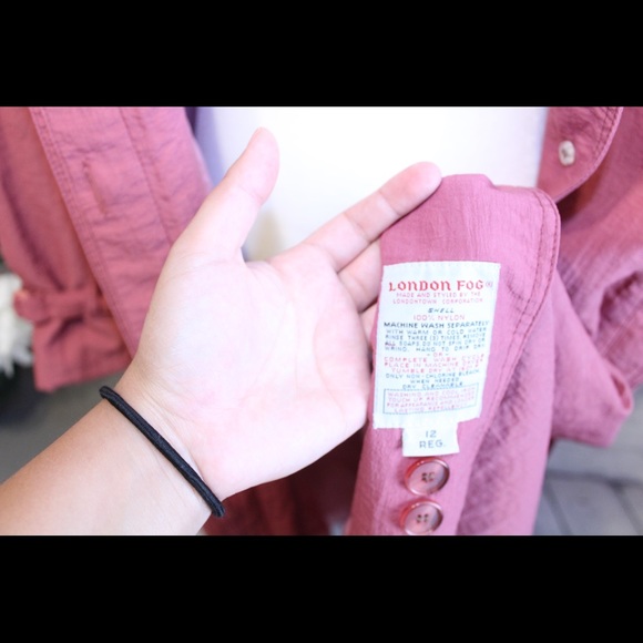 London Fog Pink Trench Coat W/ Belt - Picture 4 of 4